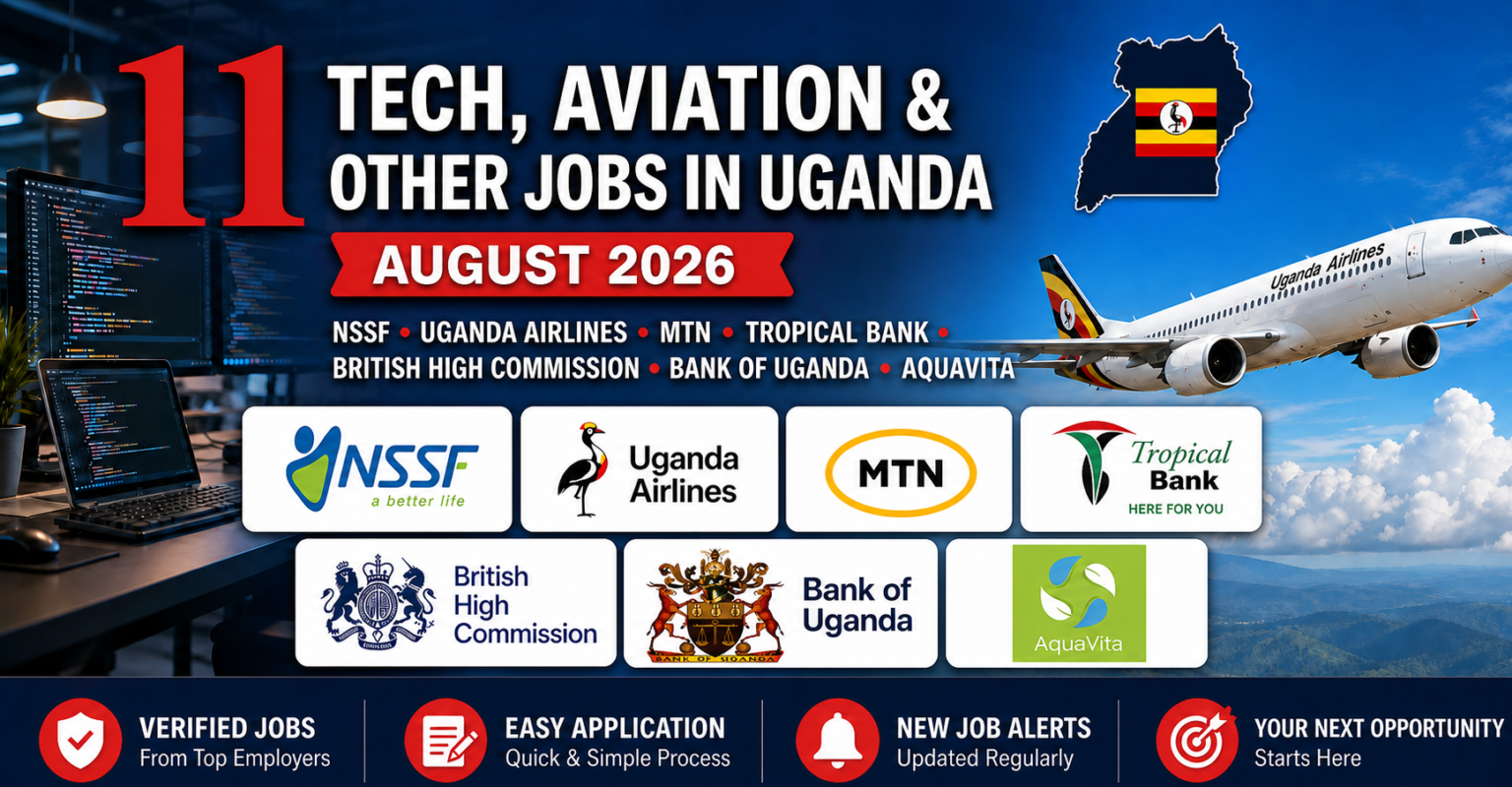 Jobs in Uganda August 2026 | NSSF, Airlines, MTN